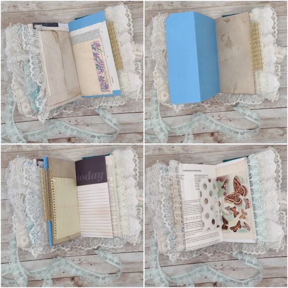 Turquoise Embellished Junk Journal: Flowers, Birds and Butterflies (Explore) - Picture 8 of 16